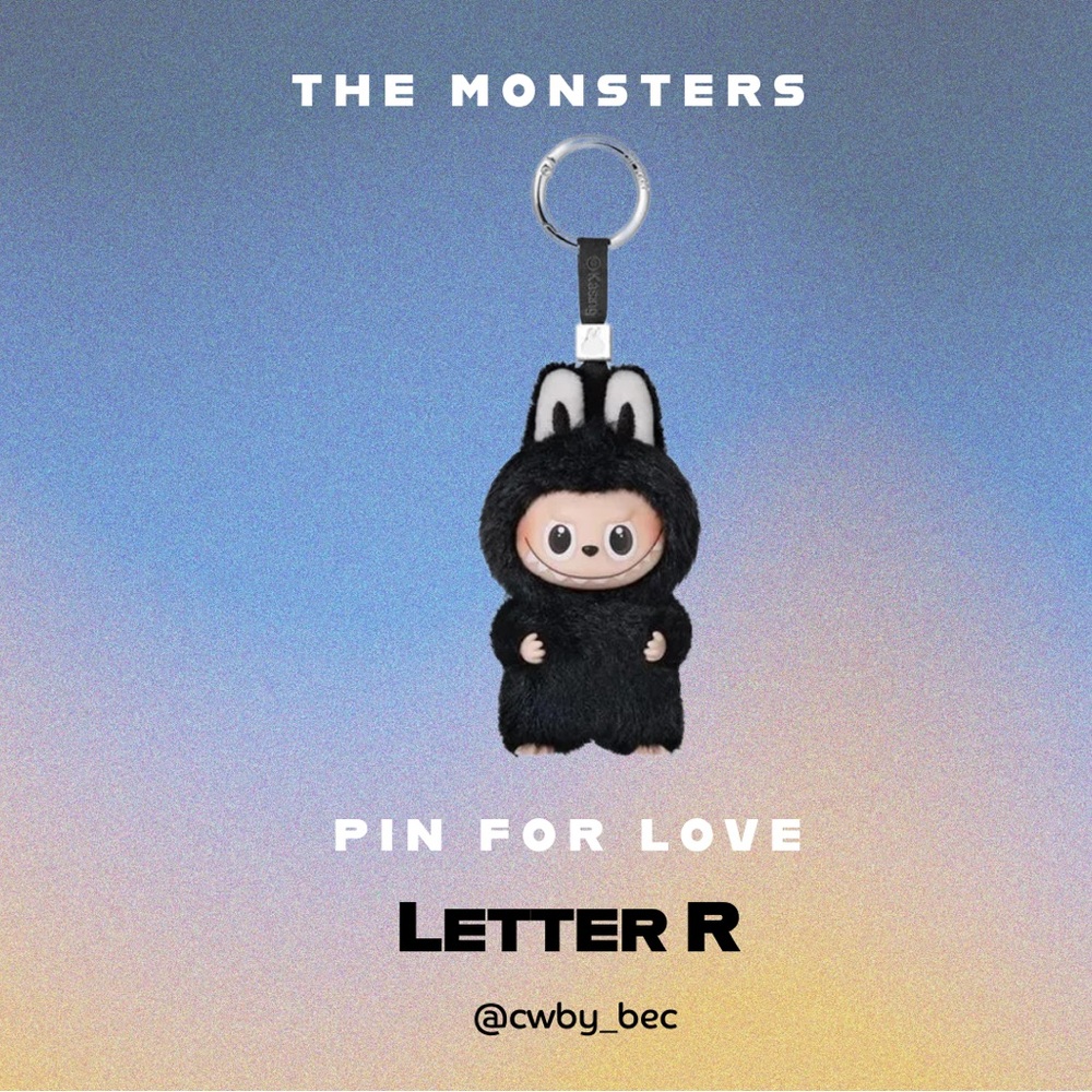 The Monsters Pin for Love Letter R Labubu Pendant Keychain “R”